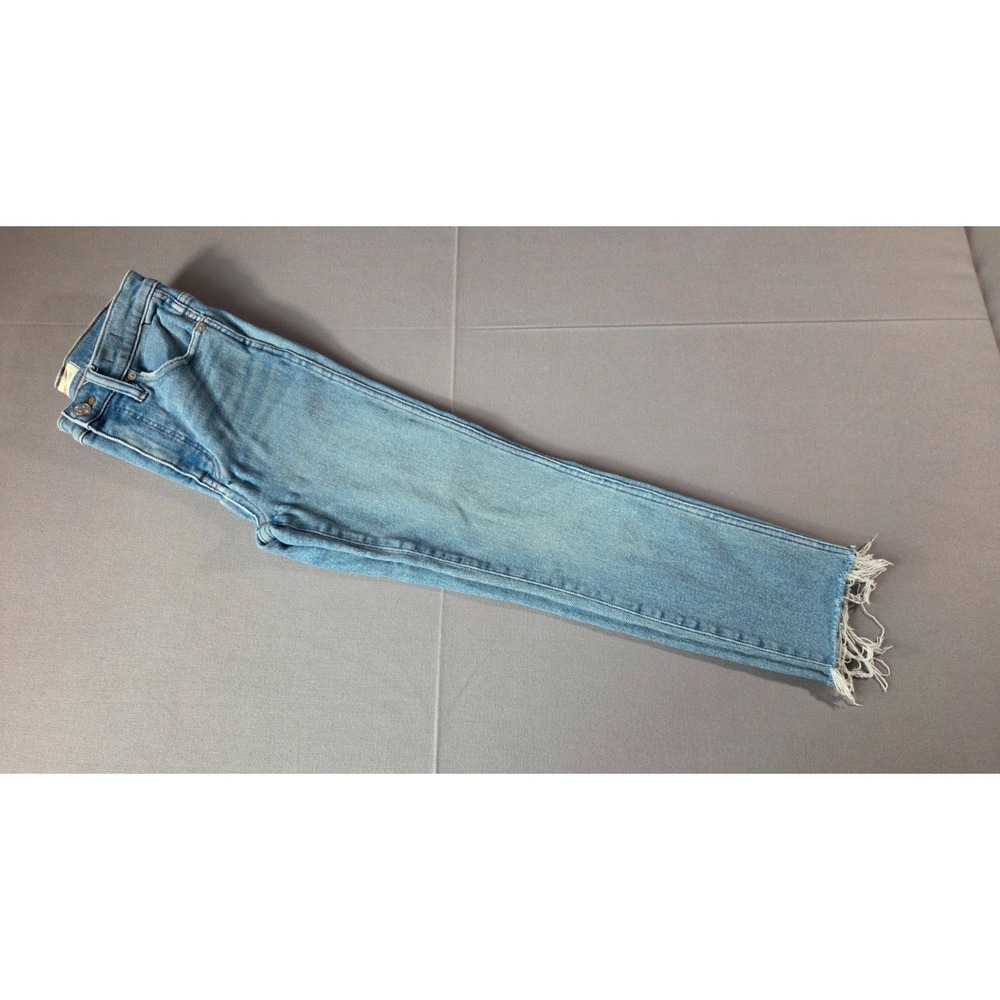 Madewell Jeans Womens 27 Blue Raw Hem High Rise Distressed Light Denim Y2K
